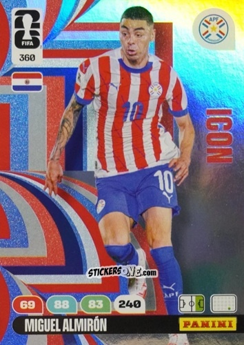 Figurina Miguel Almiron - FIFA World Cup 2026. Adrenalyn XL
 n. 360 - Panini