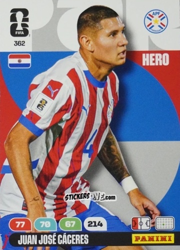 Cromo Juan Jose Caceres - FIFA World Cup 2026. Adrenalyn XL
 n. 362 - Panini