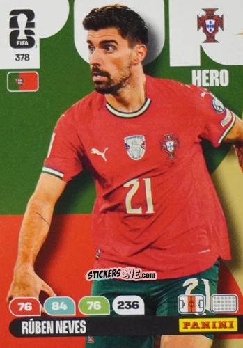 Cromo Ruben Neves - FIFA World Cup 2026. Adrenalyn XL
 n. 378 - Panini