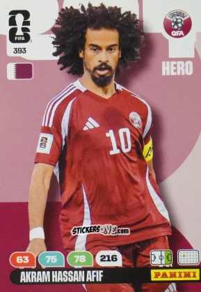 Figurina Akram Hassan Afif - FIFA World Cup 2026. Adrenalyn XL
 n. 393 - Panini