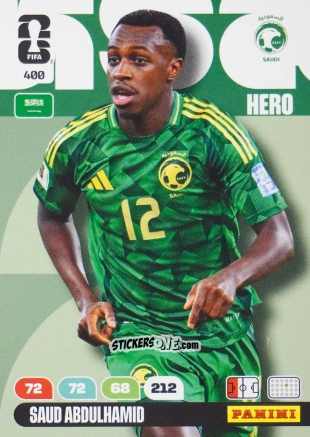 Cromo Saud Abdulhamid - FIFA World Cup 2026. Adrenalyn XL
 n. 400 - Panini