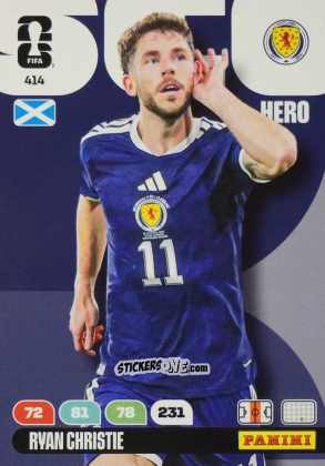 Figurina Ryan Christie - FIFA World Cup 2026. Adrenalyn XL
 n. 414 - Panini