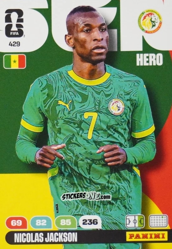 Cromo Nicolas Jackson - FIFA World Cup 2026. Adrenalyn XL
 n. 429 - Panini
