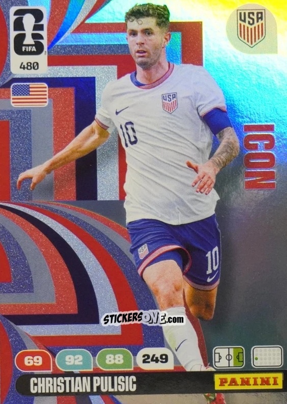Cromo Christian Pulisic - FIFA World Cup 2026. Adrenalyn XL
 n. 480 - Panini