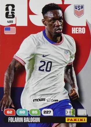 Cromo Folarin Balogun - FIFA World Cup 2026. Adrenalyn XL
 n. 489 - Panini