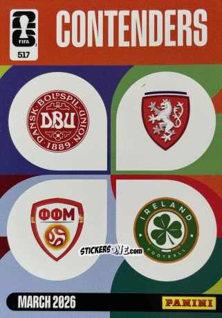 Sticker Denmark-North Macedonia / Czech Republic- Ireland - FIFA World Cup 2026. Adrenalyn XL
 n. 517 - Panini