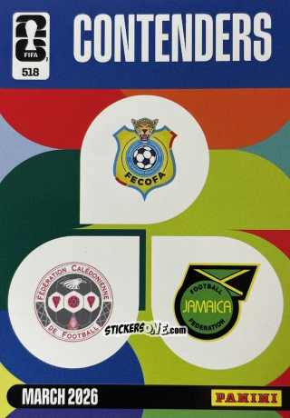 Sticker New Caledonia-Jamaica / DR Congo - FIFA World Cup 2026. Adrenalyn XL
 n. 518 - Panini