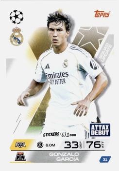 Cromo Gonzalo Garcia - UEFA Champions League & Europa League 2025-2026. Match Attax Extra
 n. 31 - Topps
