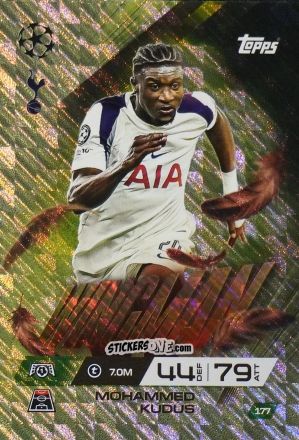 Cromo Mohammed Kudus - UEFA Champions League & Europa League 2025-2026. Match Attax Extra
 n. 177 - Topps