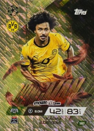 Figurina Karim Adeyemi - UEFA Champions League & Europa League 2025-2026. Match Attax Extra
 n. 187 - Topps