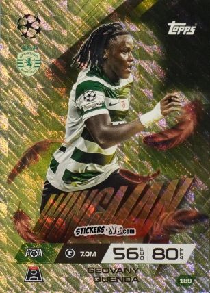 Figurina Geovany Quenda - UEFA Champions League & Europa League 2025-2026. Match Attax Extra
 n. 189 - Topps