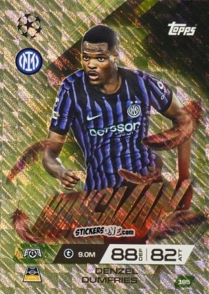 Cromo Denzel Dumfries - UEFA Champions League & Europa League 2025-2026. Match Attax Extra
 n. 195 - Topps