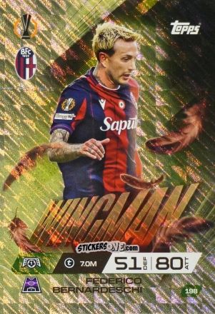 Figurina Federico Bernardeschi - UEFA Champions League & Europa League 2025-2026. Match Attax Extra
 n. 198 - Topps