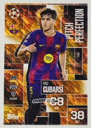 Cromo Pau Cubarsi - UEFA Champions League & Europa League 2025-2026. Match Attax Extra
 n. 203 - Topps