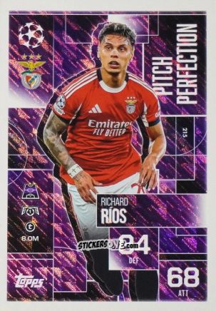 Figurina Richard Rios - UEFA Champions League & Europa League 2025-2026. Match Attax Extra
 n. 215 - Topps