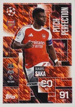 Sticker Bukayo Saka - UEFA Champions League & Europa League 2025-2026. Match Attax Extra
 n. 217 - Topps