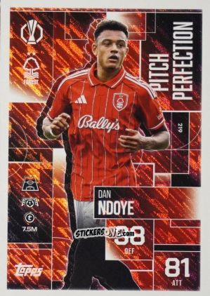 Figurina Dan Ndoye - UEFA Champions League & Europa League 2025-2026. Match Attax Extra
 n. 219 - Topps