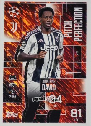Cromo Jonathan David - UEFA Champions League & Europa League 2025-2026. Match Attax Extra
 n. 224 - Topps