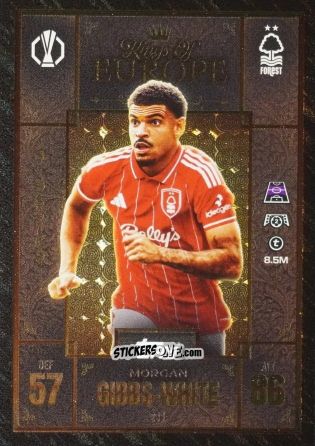 Figurina Morgan Gibbs-White - UEFA Champions League & Europa League 2025-2026. Match Attax Extra
 n. 233 - Topps