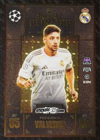 Cromo Federico Valverde - UEFA Champions League & Europa League 2025-2026. Match Attax Extra
 n. 236 - Topps