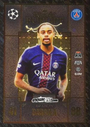 Figurina Bradley Barcola - UEFA Champions League & Europa League 2025-2026. Match Attax Extra
 n. 243 - Topps