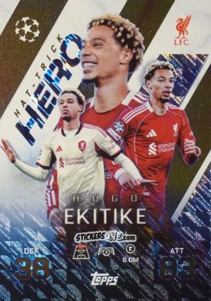 Sticker Hugo Ekitike - UEFA Champions League & Europa League 2025-2026. Match Attax Extra
 n. 253 - Topps