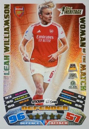 Cromo Leah Williamson - UEFA Champions League & Europa League 2025-2026. Match Attax Extra
 n. 271 - Topps