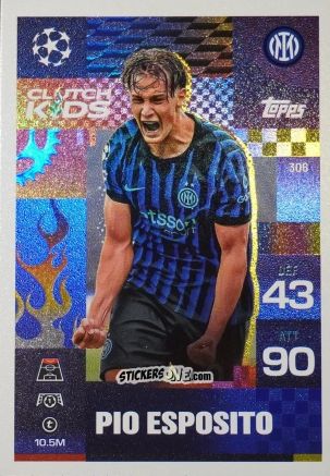 Sticker Pio Esposito - UEFA Champions League & Europa League 2025-2026. Match Attax Extra
 n. 306 - Topps