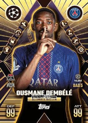 Sticker Ousmane Dembele - UEFA Champions League & Europa League 2025-2026. Match Attax Extra
 n. BAB5 - Topps