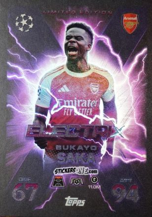 Sticker Bukayo Saka - UEFA Champions League & Europa League 2025-2026. Match Attax Extra
 n. LE4 - Topps