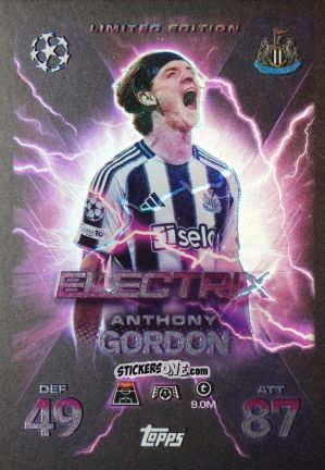Cromo Anthony Gordon - UEFA Champions League & Europa League 2025-2026. Match Attax Extra
 n. LE7 - Topps