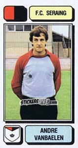 Cromo Andre Vanbaelen - Football Belgium 1982-1983 - Panini