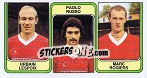 Sticker Urbain Lespoix / Paolo Russo / Marc Rogiers - Football Belgium 1982-1983 - Panini