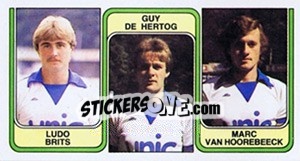Figurina Ludo Brits / Guy de Hertog / Marc van Hoorebeeck - Football Belgium 1982-1983 n. 369 - Panini