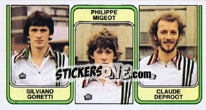 Sticker Silviano Goretti / Philippe Migeot / Claude Deproot - Football Belgium 1982-1983 n. 375 - Panini