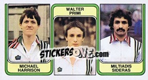 Sticker Michael Harrison / Walter Primi / Miltiadis Sideras - Football Belgium 1982-1983 n. 377 - Panini
