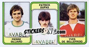 Sticker Pierre Silliard / Patrick Dupas / Yves De Bellefroid - Football Belgium 1982-1983 - Panini