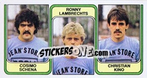 Sticker Cosimo Schena / Ronny Lambrechts / Christian Kino - Football Belgium 1982-1983 n. 395 - Panini