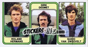 Figurina Roland Hermans / Dirk Desmet / Guido van Sweevelt - Football Belgium 1982-1983 n. 402 - Panini