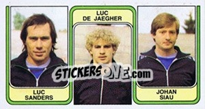 Sticker Luc Sanders / Luc De Jaegher / Johan Siau - Football Belgium 1982-1983 n. 418 - Panini