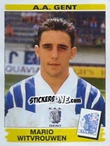 Sticker Mario Witvrouwen - Football Belgium 1995-1996 - Panini