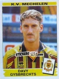 Cromo Davy Gysbrechts - Football Belgium 1995-1996 - Panini