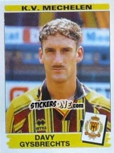 Figurina Davy Gysbrechts - Football Belgium 1995-1996 - Panini