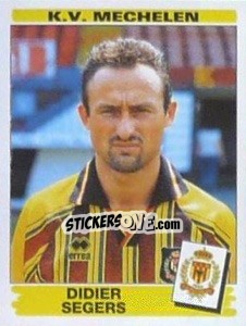 Cromo Didier Segers - Football Belgium 1995-1996 - Panini