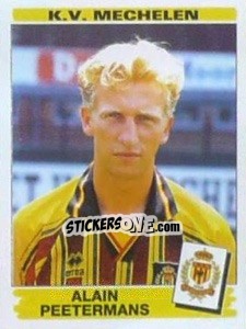 Sticker Alain Peetermans - Football Belgium 1995-1996 - Panini