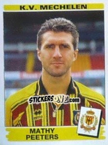 Sticker Mathy Peeters - Football Belgium 1995-1996 - Panini