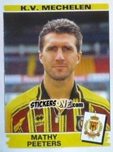 Cromo Mathy Peeters - Football Belgium 1995-1996 n. 250 - Panini