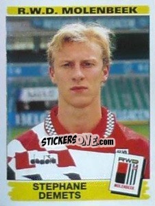 Sticker Stephane Demets - Football Belgium 1995-1996 - Panini