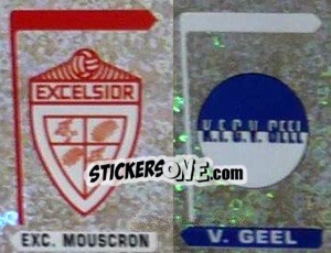 Sticker Excelsior Mouscron - V. Geel  (Embleem-Armoiries) - Football Belgium 1995-1996 n. 355 - Panini
