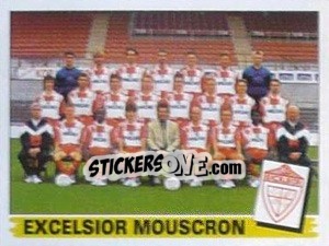 Sticker Excelsior Mouscron (Elftal-Equipe) - Football Belgium 1995-1996 - Panini